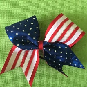 American Flag Cheer Bow